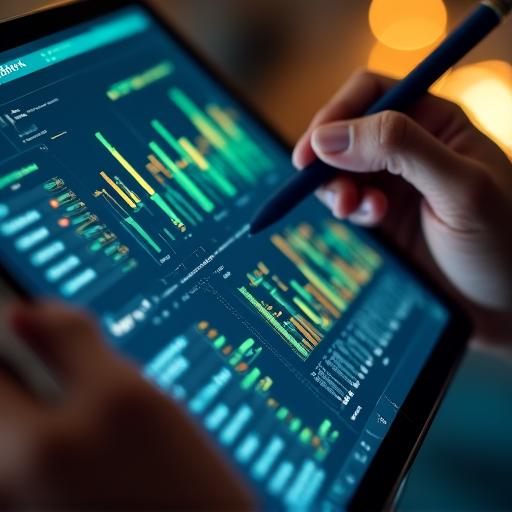 Datenvisualisierung von Vermögenswachstum und Charts